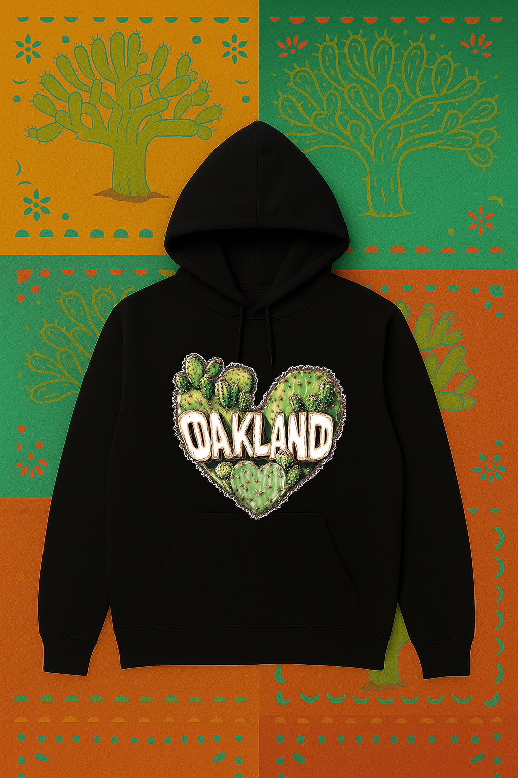 Black Oakland Heart Hoodie