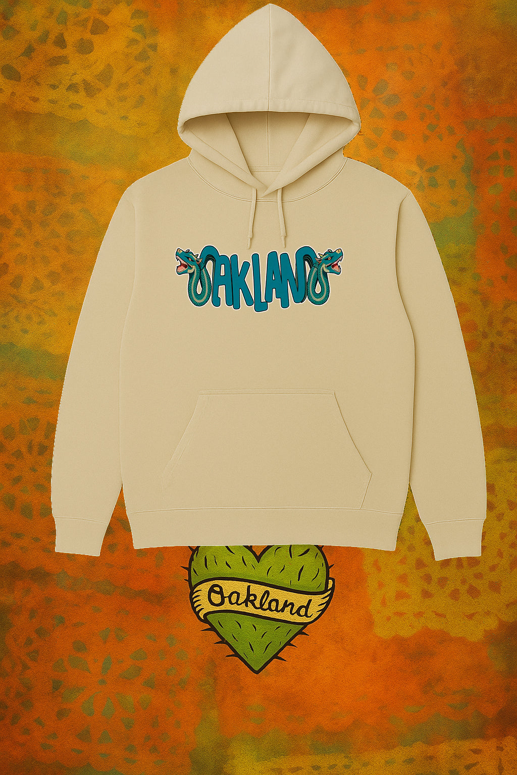 Black Oakland Heart Hoodie